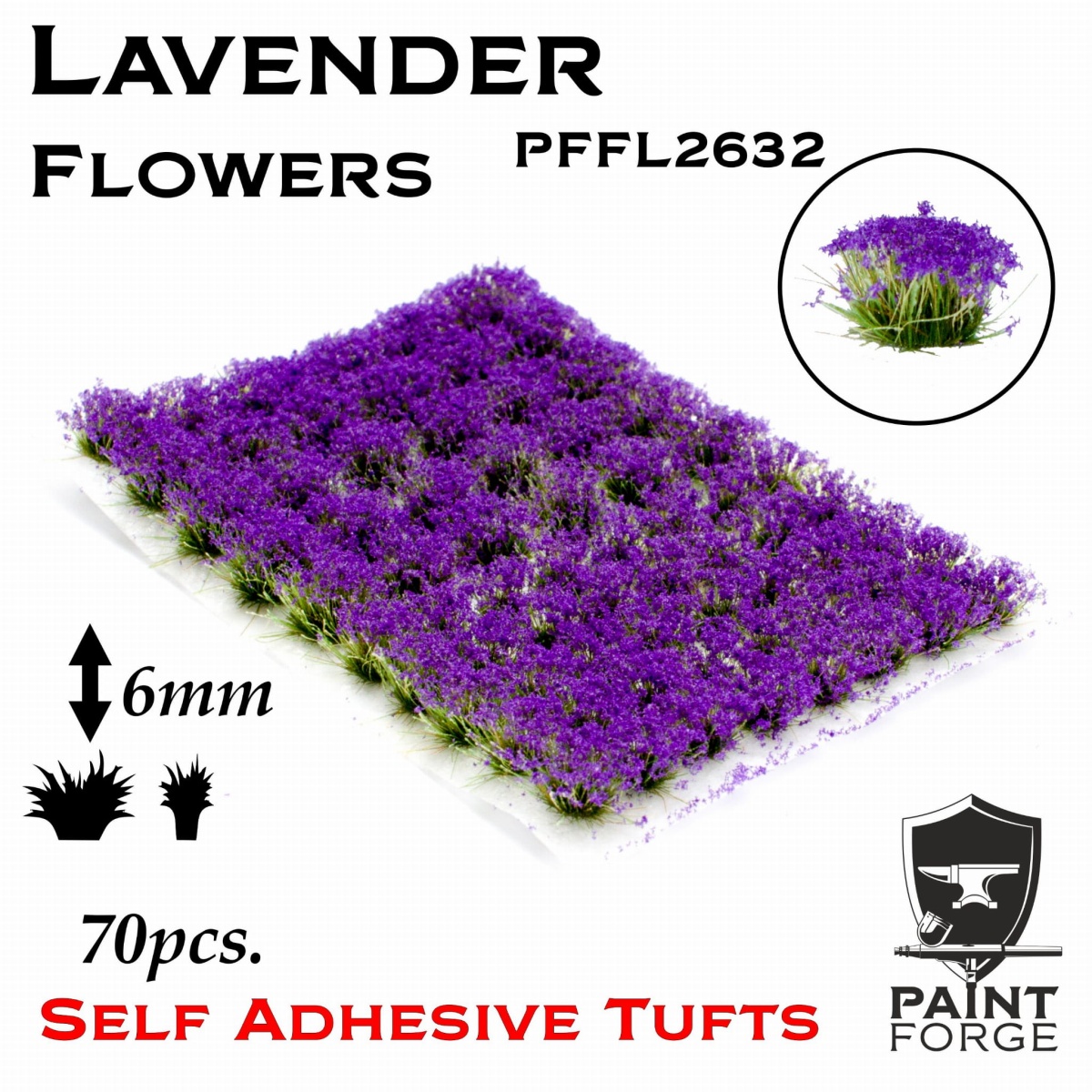 Zdjęcie główne produktu Lavender Flowers 6mm (70szt) Paint Forge PFFL2632