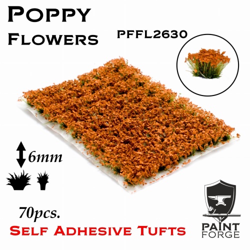 Poppy Flowers 6mm (70pcs) Paint Forge PFFL2630
