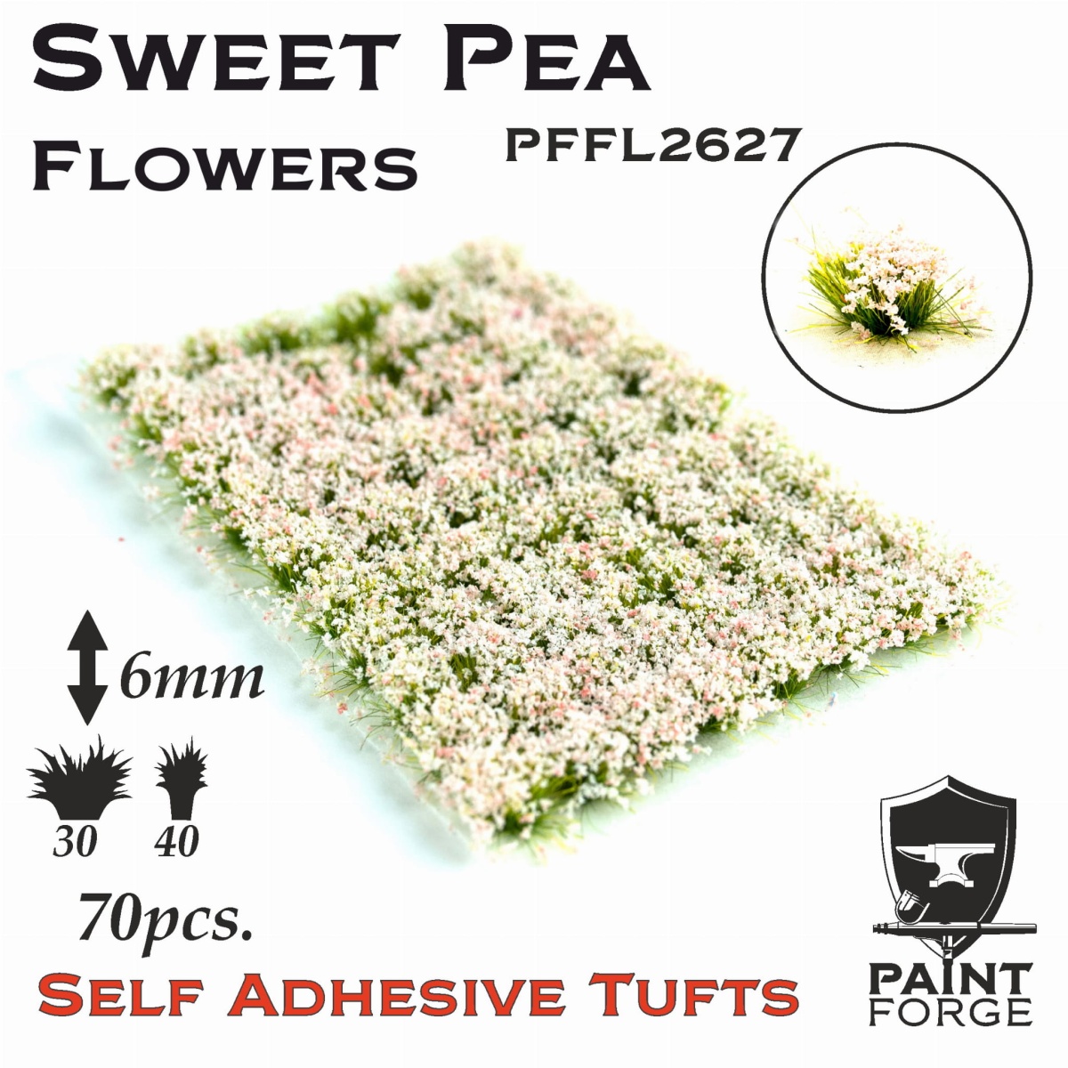 Zdjęcie główne produktu Sweet Pea Flowers 6mm (70szt) Paint Forge PFFL2627