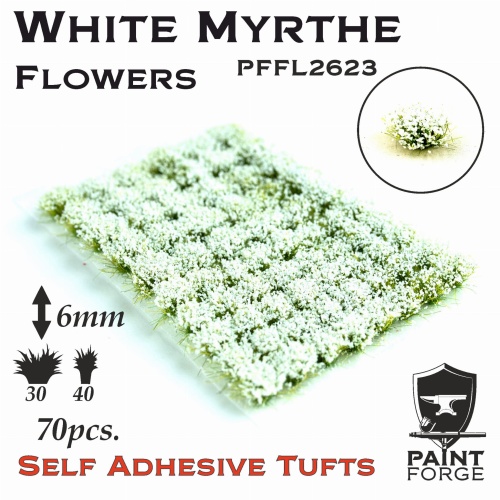 White Myrthe Flowers 6mm (70pcs) Paint Forge PFFL2623