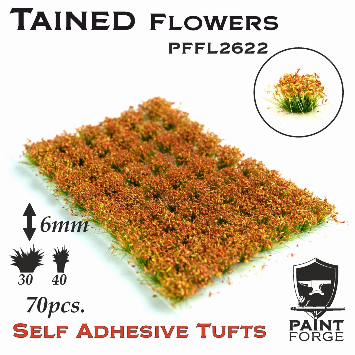 Zdjęcie główne produktu Tained Flowers Flowers 6mm (70szt) Paint Forge PFFL2622