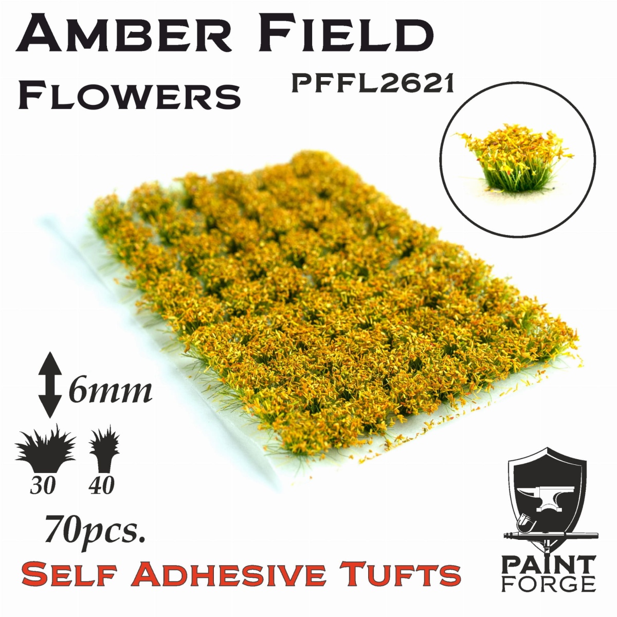 Zdjęcie główne produktu Amber Field Flowers 6mm (70szt) Paint Forge PFFL2621