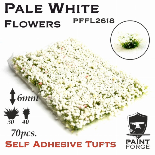 Pale White Flowers 6mm (70pcs) Paint Forge PFFL2618