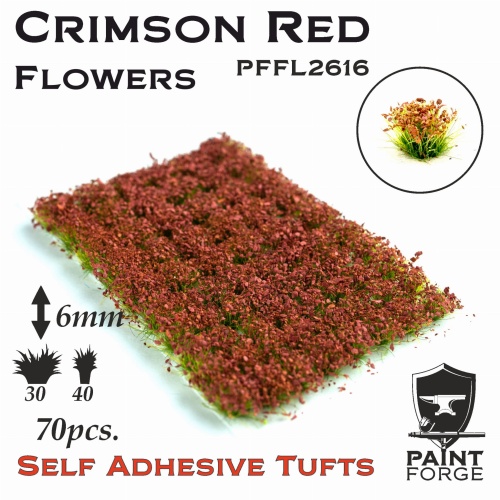 Crimson Red Flowers 6mm (70pcs) Paint Forge PFFL2616