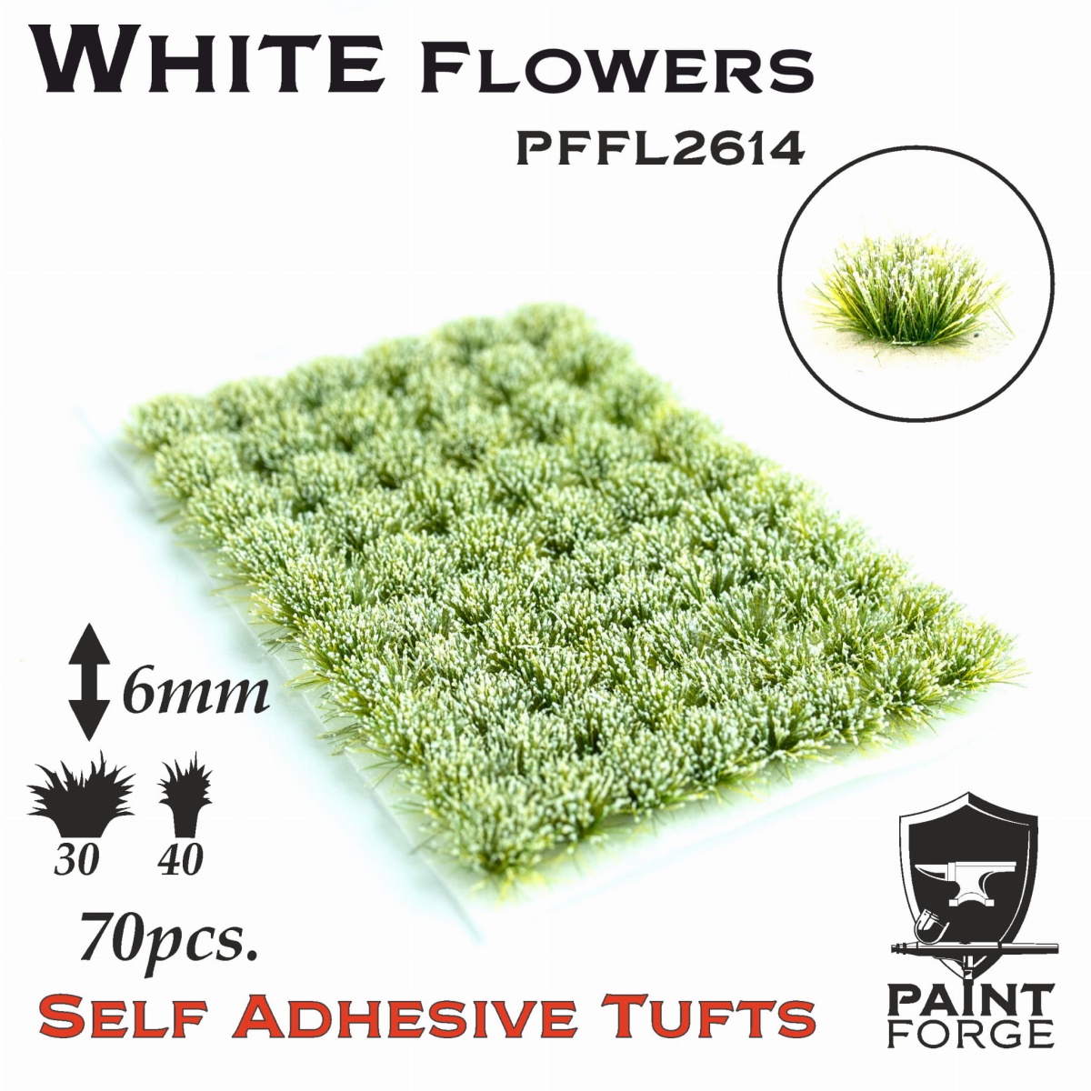 Zdjęcie główne produktu White Flowers 6mm (70szt) Paint Forge PFFL2614