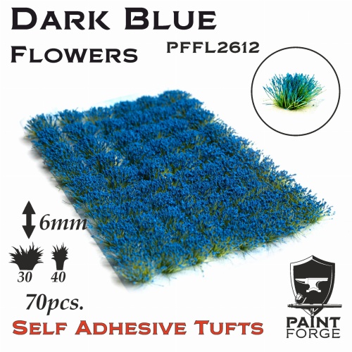 Dark Blue Flowers 6mm (70pcs) Paint Forge PFFL2612