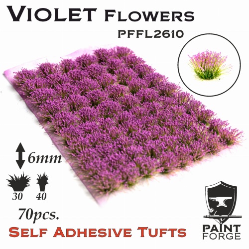 Violet Flowers 6mm (70pcs) Paint Forge PFFL2610