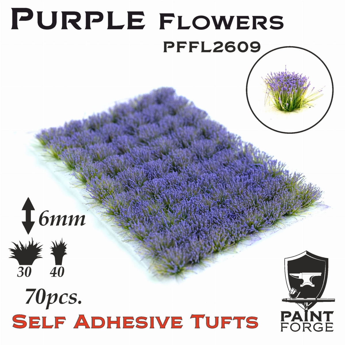 Zdjęcie główne produktu Purple Flowers 6mm (70szt) Paint Forge PFFL2609