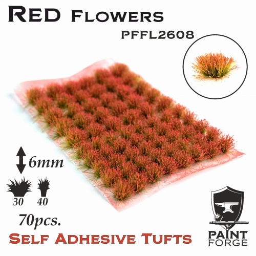 Red Flowers 6mm (70pcs) Paint Forge PFFL2608