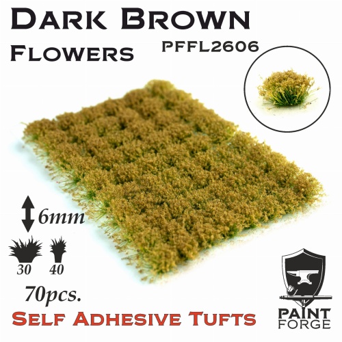 Dark Brown Flowers 6mm (70pcs) Paint Forge PFFL2606