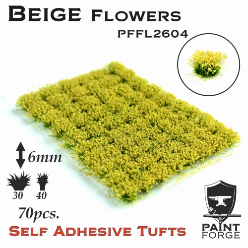 Beige Flowers 6mm (70pcs) Paint Forge PFFL2604