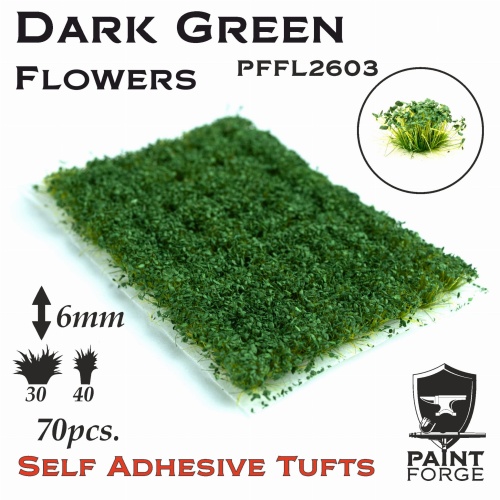 Dark Green Flowers 6mm (70pcs) Paint Forge PFFL2603
