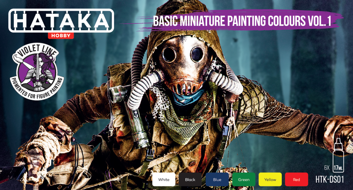 Zdjęcie dodatkowe produktu Basic Miniature Painting Colours vol. 1 Hataka HTK-DS01 Violet Line