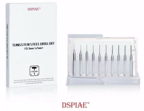 Zdjęcie główne produktu Zestaw wierteł ze stali wolframowej 0,3-1.2mm (10szt) DSPIAE DB-03