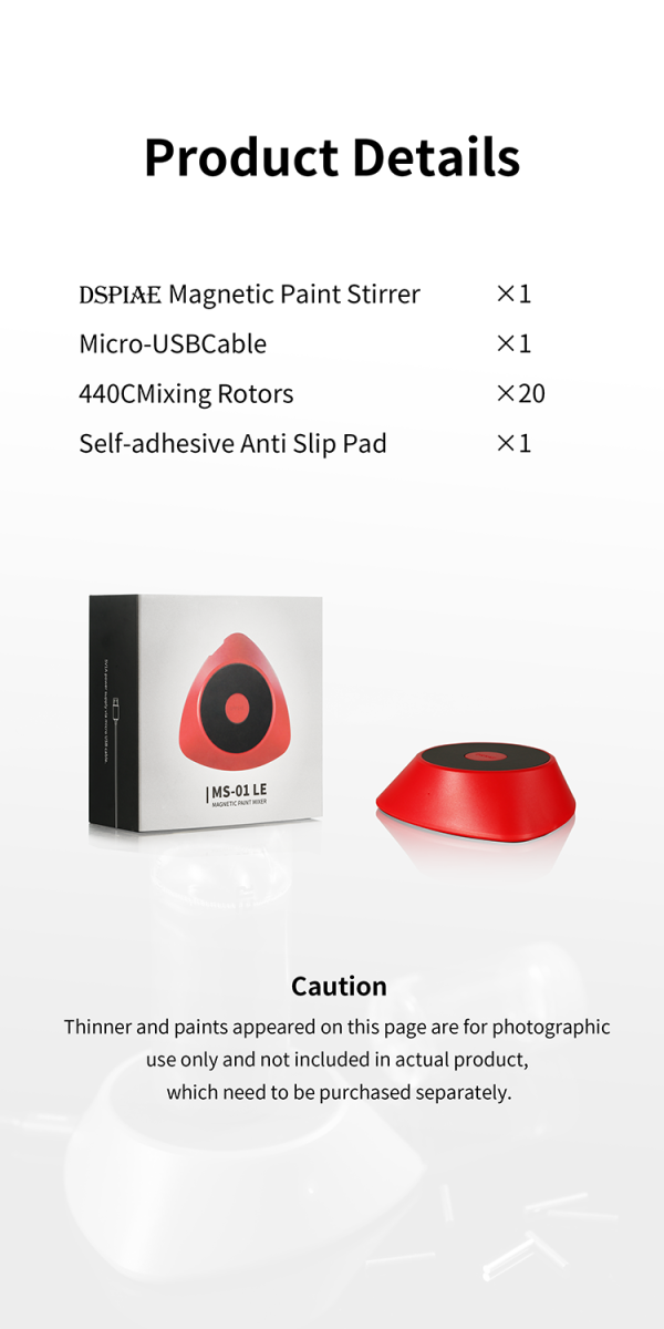Zdjęcie dodatkowe produktu Magnetyczny shaker (mieszadło) do farb DSPIAE MS-01LE