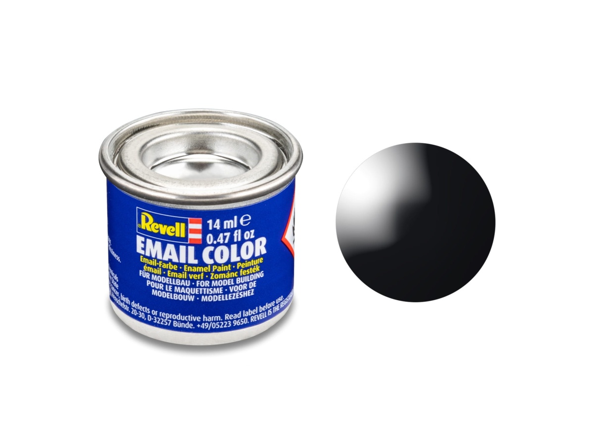 Zdjęcie główne produktu Revell 32107 Farba 07 Black Gloss RAL 9005 Enamel 14ml