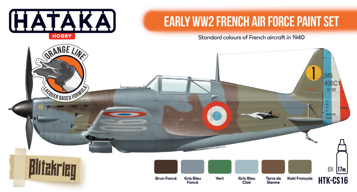Zdjęcie dodatkowe produktu Hataka CS16 Early WW2 French Air Force paint set