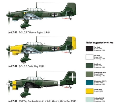 Zdjęcie dodatkowe produktu Ju-87 B2/R2 Stuka 1:72 Italeri 1292