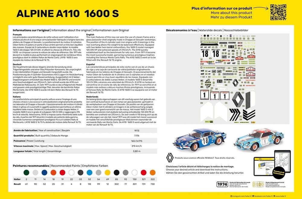 Zdjęcie dodatkowe produktu Alpine A110 (1600) 1:24 Heller 80745