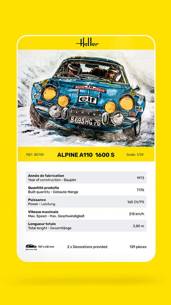 Zdjęcie dodatkowe produktu Alpine A110 (1600) 1:24 Heller 80745