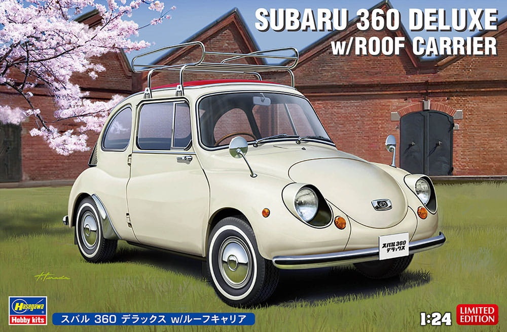 Zdjęcie główne produktu Subaru 360 Deluxe z bagażnikiem dachowym 1:24 Hasegawa 20622