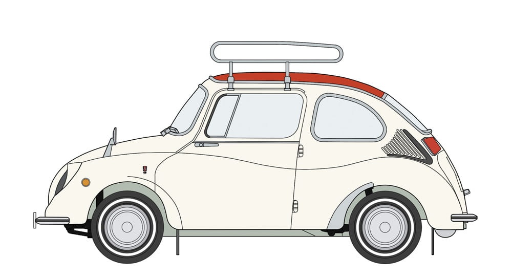 Zdjęcie dodatkowe produktu Subaru 360 Deluxe z bagażnikiem dachowym 1:24 Hasegawa 20622