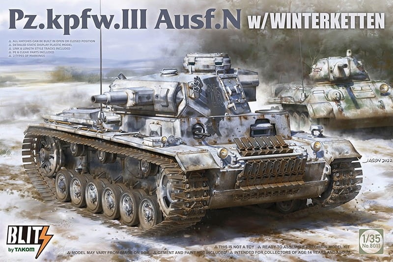 Zdjęcie główne produktu Pz.kpfw.III Ausf.N (with winterketten) 1:35 Takom 8011