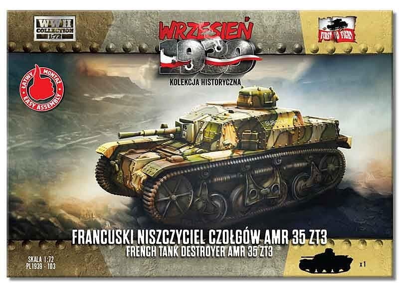 Zdjęcie dodatkowe produktu Francuski niszczyciel czołgów AMR35 ZT3 1:72 First To Fight PL103