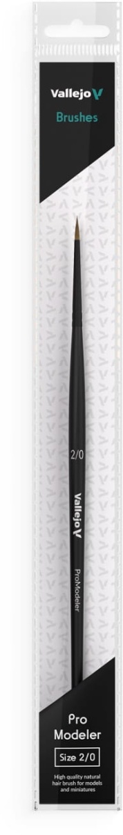 Zdjęcie dodatkowe produktu Pędzel okrągły naturalny 2/0 Vallejo B01020 Pro Modeler Natural Hair Round No. 2/0
