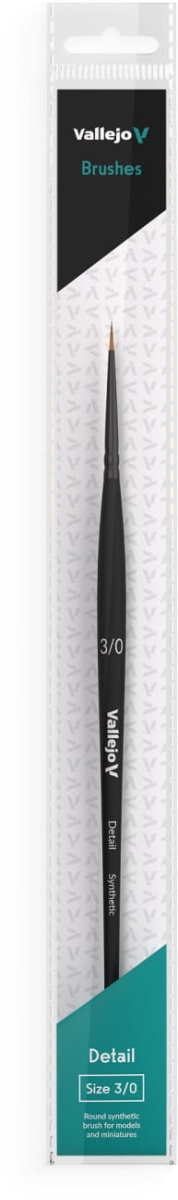 Zdjęcie dodatkowe produktu Pędzel okrągły syntetyczny 3/0 Vallejo B02030 Detail Round Synthetic No. 3/0