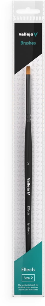 Zdjęcie dodatkowe produktu Pędzel płaski syntetyczny 2 Vallejo B04002 Effects Flat Rectangular Synthetic No. 2