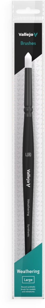 Zdjęcie dodatkowe produktu Pędzel okrągły syntetyczny L Vallejo B08003 Weathering Round Synthetic, Large