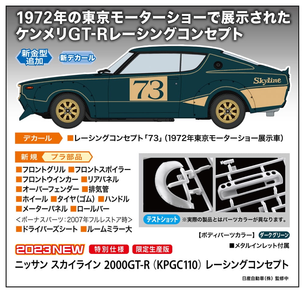 Zdjęcie dodatkowe produktu Nissan Skyline 2000GT-R (KPGC110) 1:24 Hasegawa 20642