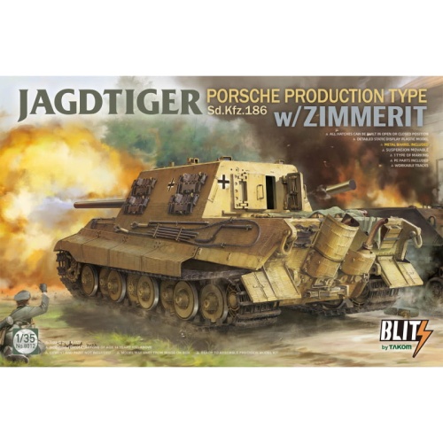 Jagdtiger Porsche Production Type w/Zimmerit Sd.Kfz.186 1:35 Takom 8012