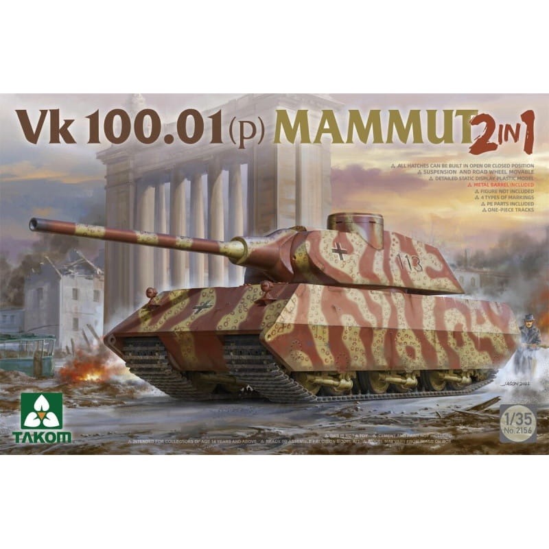 Zdjęcie główne produktu VK 100.01 (p) Mammut (2in1) 1:35 Takom 2156