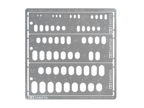 Modeling template (rounded rectangles, 1-6mm) Tamiya 74154