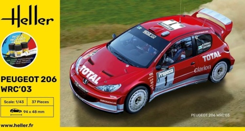 Peugeot 206 WRC ƒ'03 Starter Kit 1:43 Heller 56113