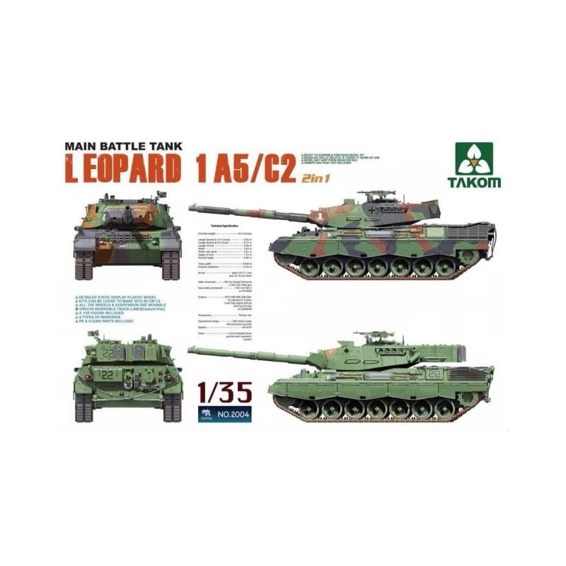 Zdjęcie główne produktu Leopard 1 A5/C2 1:35 Takom 2004