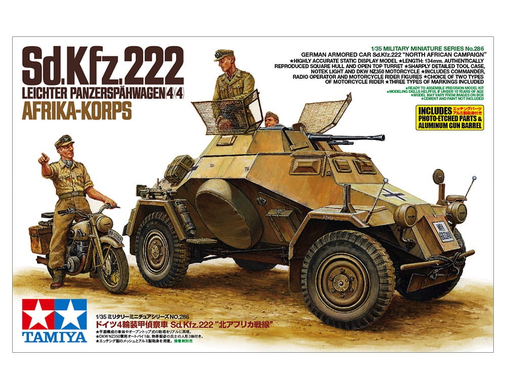 Zdjęcie główne produktu Sd.Kfz.222 Leichter Panzerspahwagen Afrika-Korps 1:35 Tamiya 35286