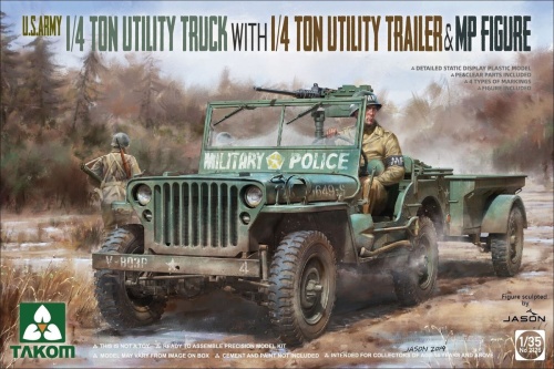 US 1/4 ton Utility Truck, Trailer, Figure 1:35 Takom 2126