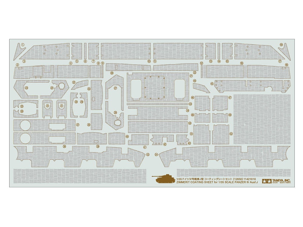 Zdjęcie główne produktu Zimmerit Coating Sheet for 1/35 Scale Panzer IV Ausf.J Tamiya 12650