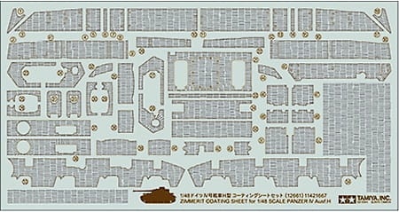 Zdjęcie główne produktu Zimmerit Coating Sheet for 1/48 Scale Panzer IV Ausf.H Tamiya 12661
