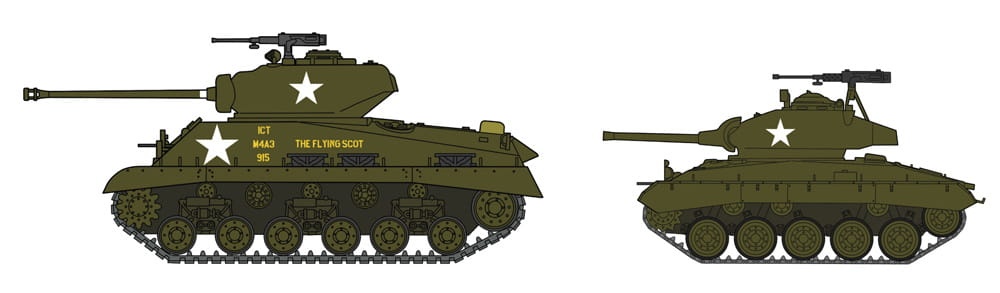 Zdjęcie dodatkowe produktu M4A3E8 Sherman i M24 Chaffee 1:72 Hasegawa 30068