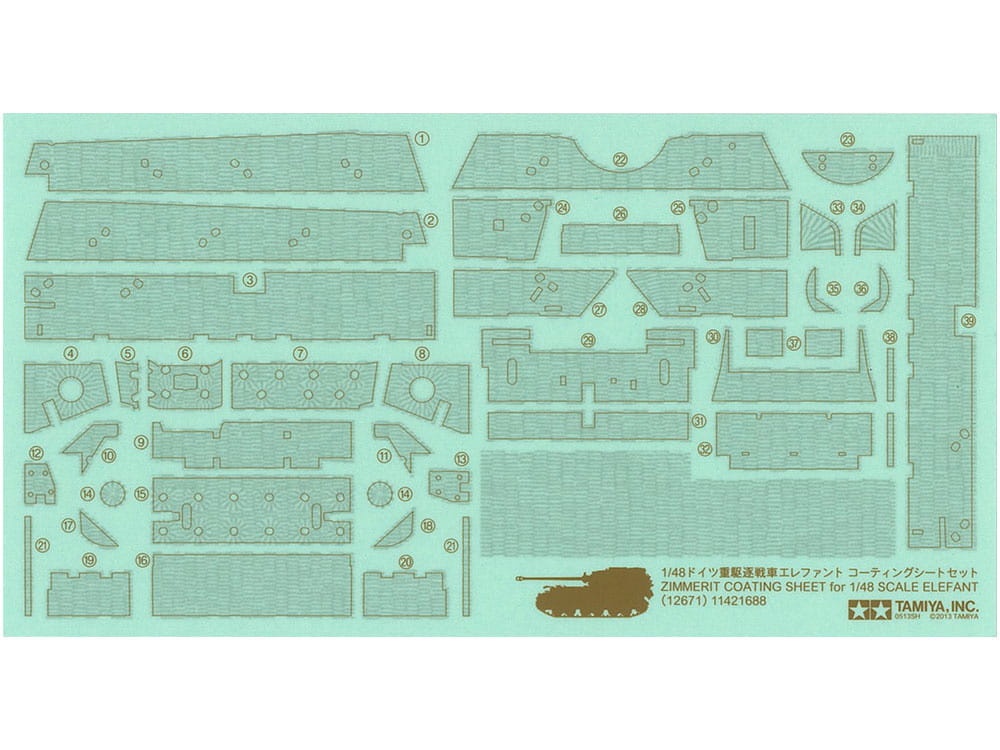 Zdjęcie główne produktu Zimmerit Coating Sheet for 1/48 Scale Elefant Tamiya 12671