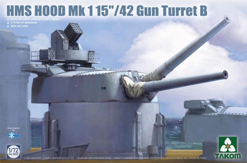 HMS Hood Mk1 15\'/42 Gun Turret B 1:72 Takom 5020