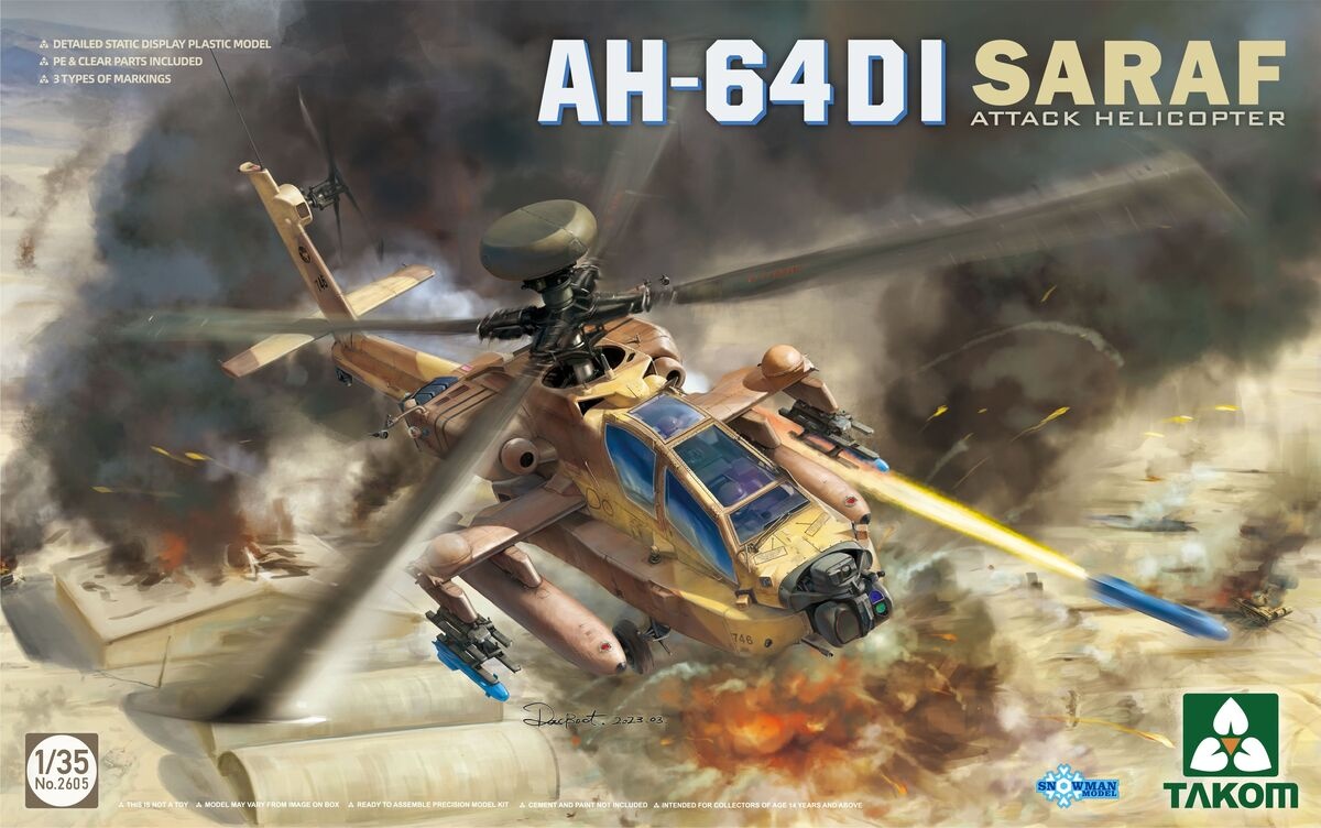 Zdjęcie główne produktu AH-64DI Saraf (Attack Helicopter) 1:35 Takom 2605