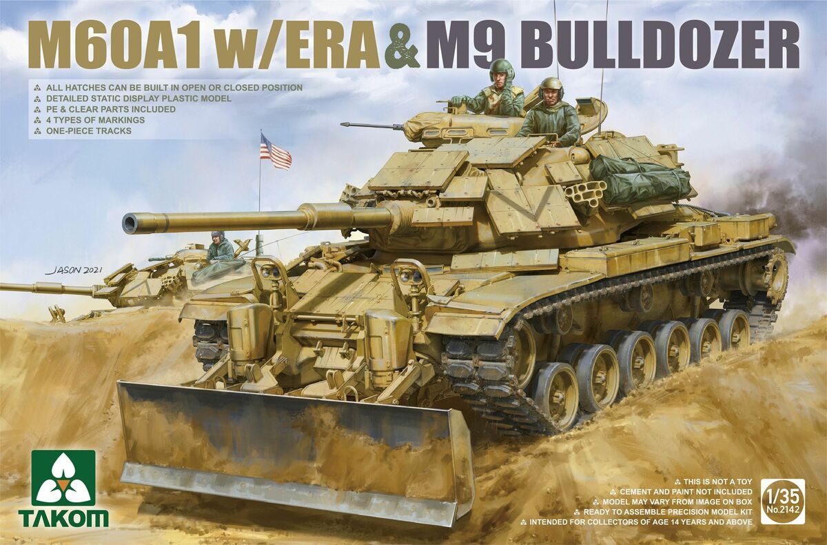 Zdjęcie główne produktu M60A1 w/ERA and M9 Bulldozer 1:35 Takom 2142