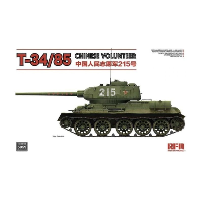 Zdjęcie główne produktu T-34/85 Chinese Volunteer 1:35 Rye Field Model 5059