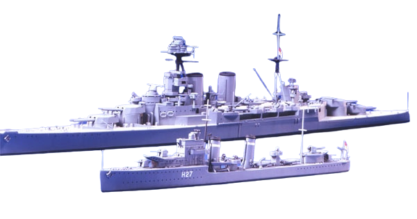 Zdjęcie dodatkowe produktu British Battle Cruiser and E Class Destroyer 1:700 Tamiya 31806