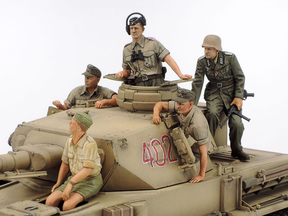 Zdjęcie dodatkowe produktu Panzerkampfwagen IV Ausf.F and Motorcycle Set North Africa 1:35 Tamiya 25208